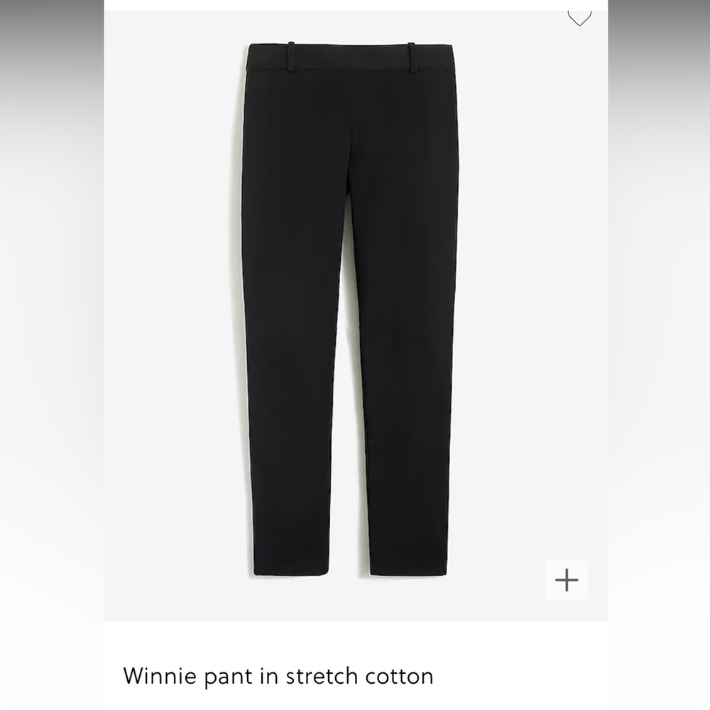 J. Crew Winnie Pant in Stretch Cotton - Black Size 6